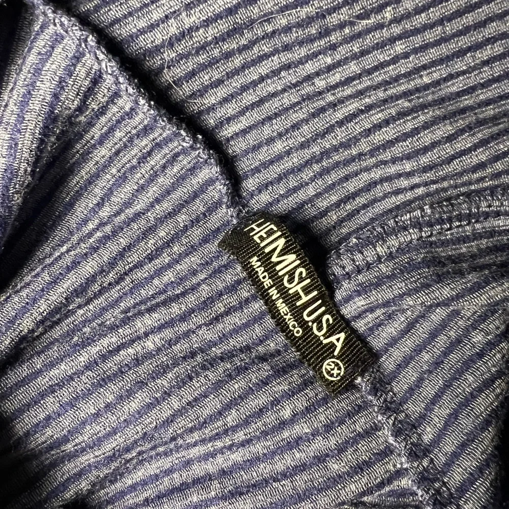 Heimish USA 2x NWOT Oversized Lightweight Ribbed Denim Colored Hoodie w/ Pockets - Picture 4 of 5